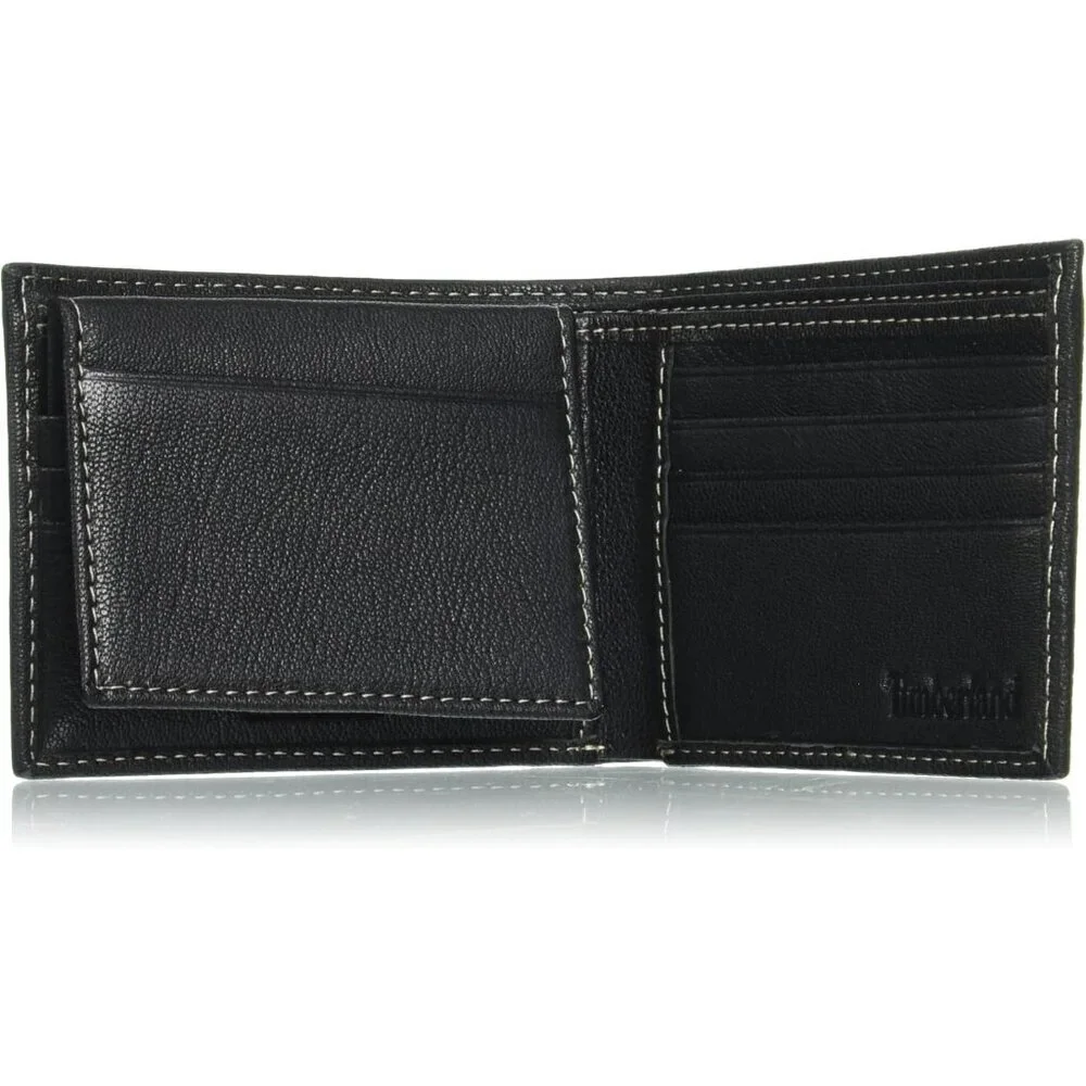 🆕Men Black Leather Passcase Security RFID Wallet, Black, One Size